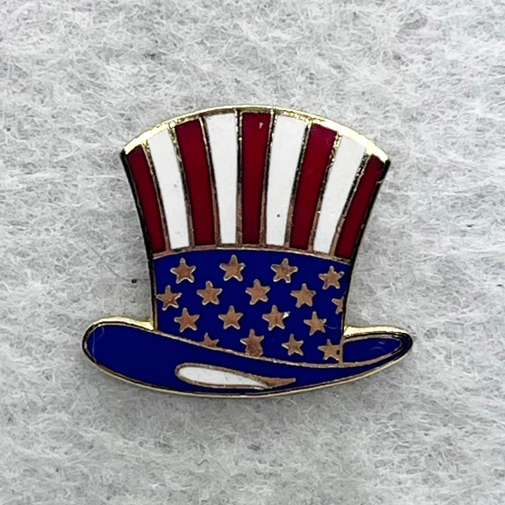 🔮‎ 5/$25 Vintage Patriotic America Uncle Sam Hat Pin